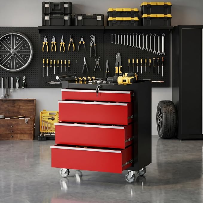 Garvee Rolling Tool Chest, 4 Drawers Tool Storage Cabinet, Toolbox - Image 2