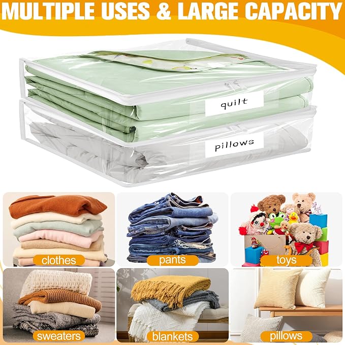 Plastic Storage Bags with Easy-Glide Zipper, Durable Clear Vinyl Zippered - Image 6