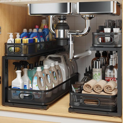 2 Pack 21.3IN-Depth Under Sink Organizer by UnderSinkOrganizer
