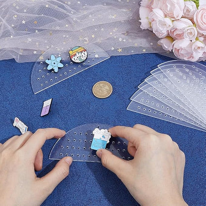 GOMAKERER 20 Pcs Clear Acrylic Earring Display Cards, 47 Holes Portable Stud - Image 3