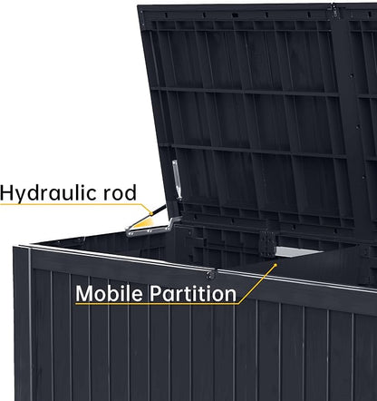 DRATO 200 Gallon Deck Box, Waterproof Resin Large Outdoor Storgae Box - Image 5
