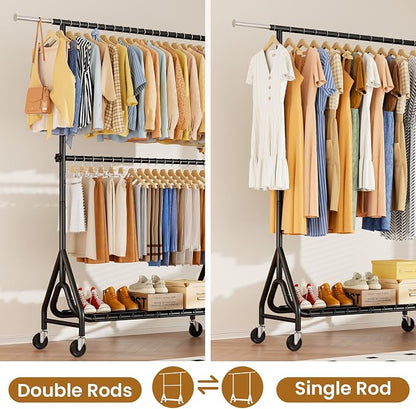 Double Rods Clothing Rack, Heavy Duty Clothes Rack - Image 4