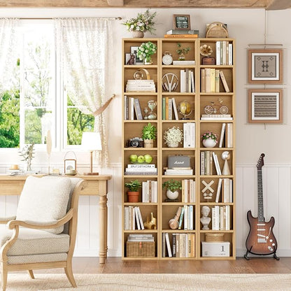 FOTOSOK 2 Pcs 71'' Tall Narrow Bookshelf, 8-Tier Media Tower Rack Set of 2 | CD - Image 4