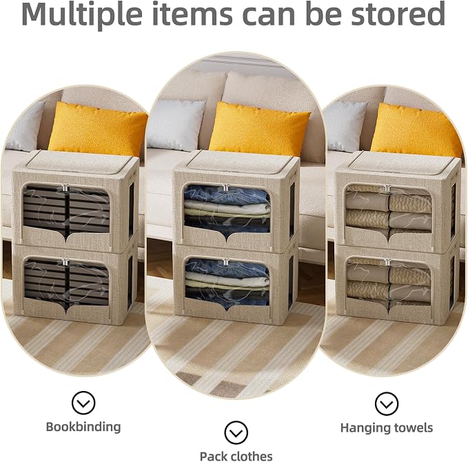 FHSQX 3 Pack Clothes Storage Bins - Image 4