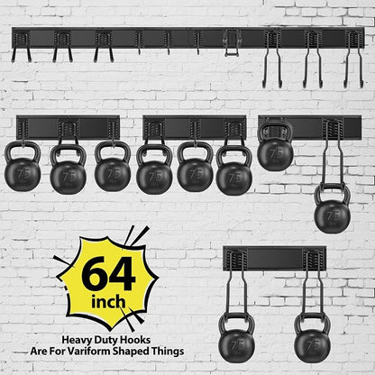 Tool Storage Rack Wall Mount, 64 Inch Adjustable Garden Tool Organizer - Image 3