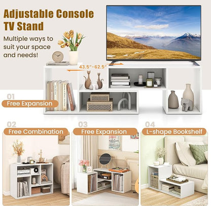 LDAILY L-Shaped TV Stand, TV Entertainment Center - Image 2