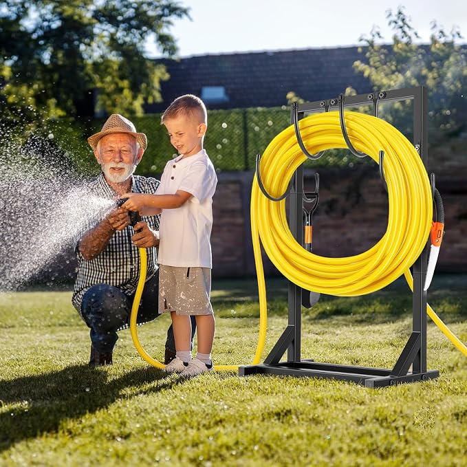 Garden Hose Holder Stand, BOLITE Heavy Duty Metal Hose Hanger, Holds 150ft | - Image 2
