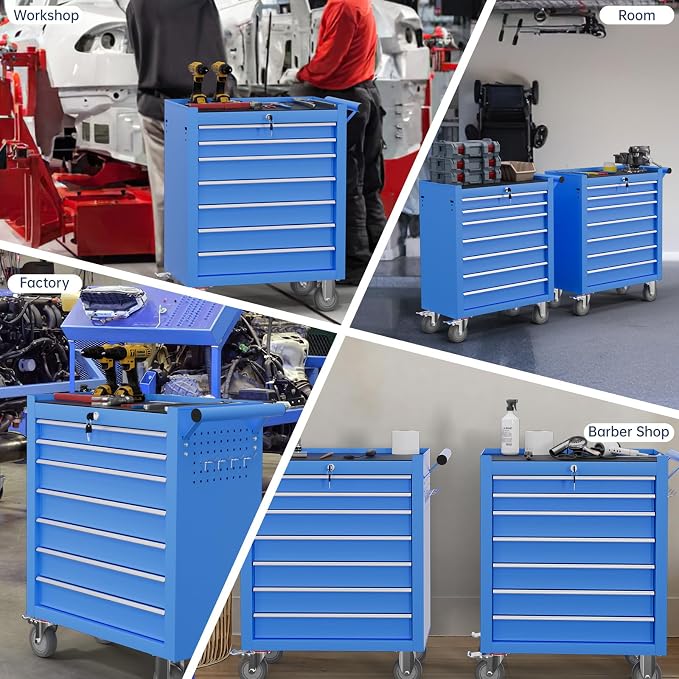 7-Drawer Tool Chest, Rolling Tool Cart - Image 7