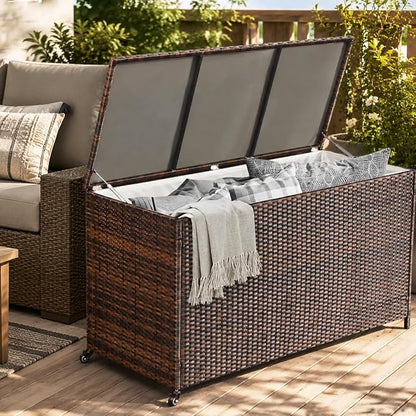 AVAWING 180 Gallon Wicker Deck Box - Image 8