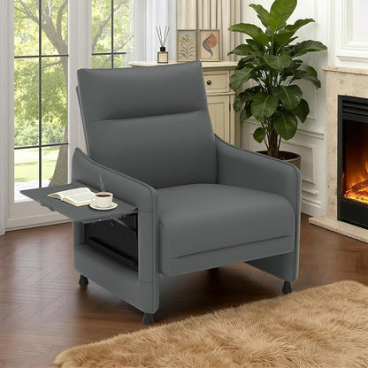 Upholstered Accent Sofas Set of 2, Modern Faux Leather Sofa Chairs - Image 8