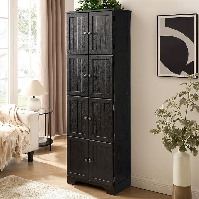 72" H Farmhouse Storage Cabinet, 4 Tier Kitchen Pantry Cabinet - Image 6