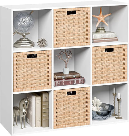 JupiterForce 9 Cube Storage Organizer, Wooden Cube Shelf W/ 5 Removable Back by JupiterForce