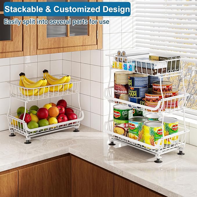 OKZEST 3-Tier Rolling Pantry Floor Organizers and Storage Cart - Image 7