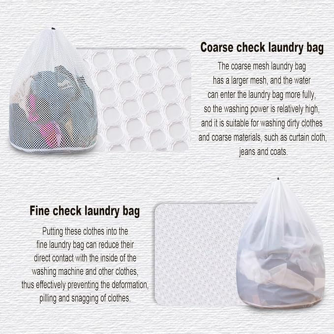 Extra Large Mesh Laundry Bags Washing Bag 2Pack Delicates Bag and Pull net - Image 6