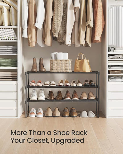 SONGMICS Shoe Rack, 3-Tier Shoe Organizer, Metal Storage Shelf, Upright or - Image 8