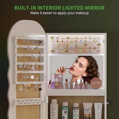 HNEBC LED Mirror Jewelry Cabinet - Image 5