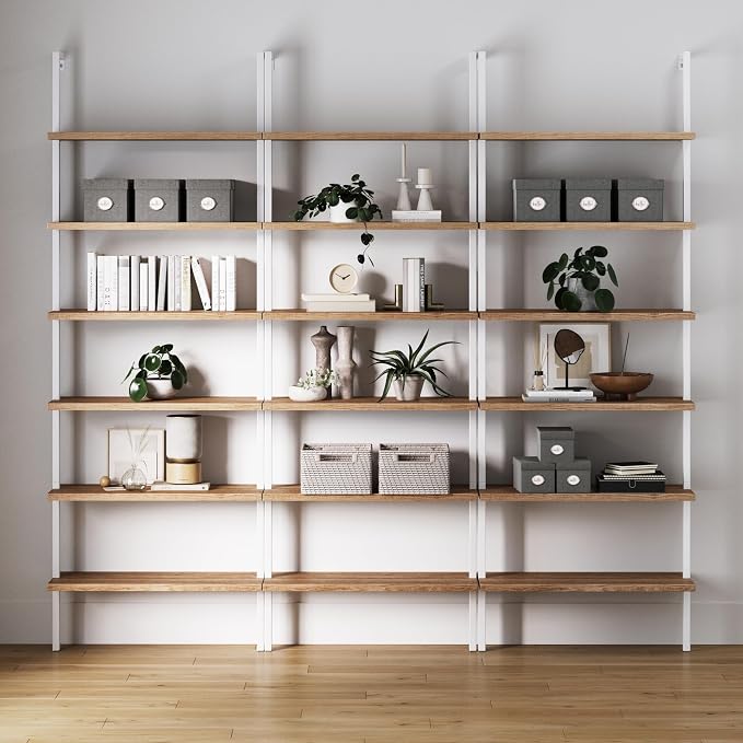 Nathan James Theo 6-Shelf Tall Bookcase, Wall Mount Bookshelf by Unknown