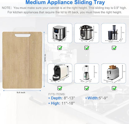 Marine Wood Appliance Sliding Tray, Heavy-Duty 200lbs Capacity Kitchen - Image 3