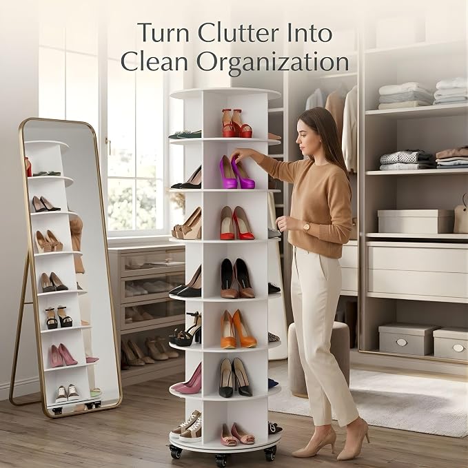7-Tier Rotating Shoe Organizer - Image 7