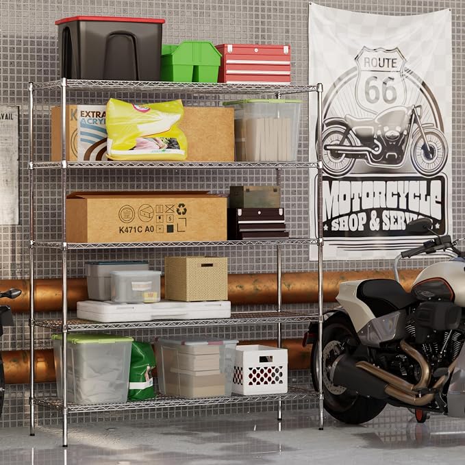 21" Deep x 60" Wide x 74" Height Wire Shelving Kit | 5-Tier | NSF Commercial - Image 5