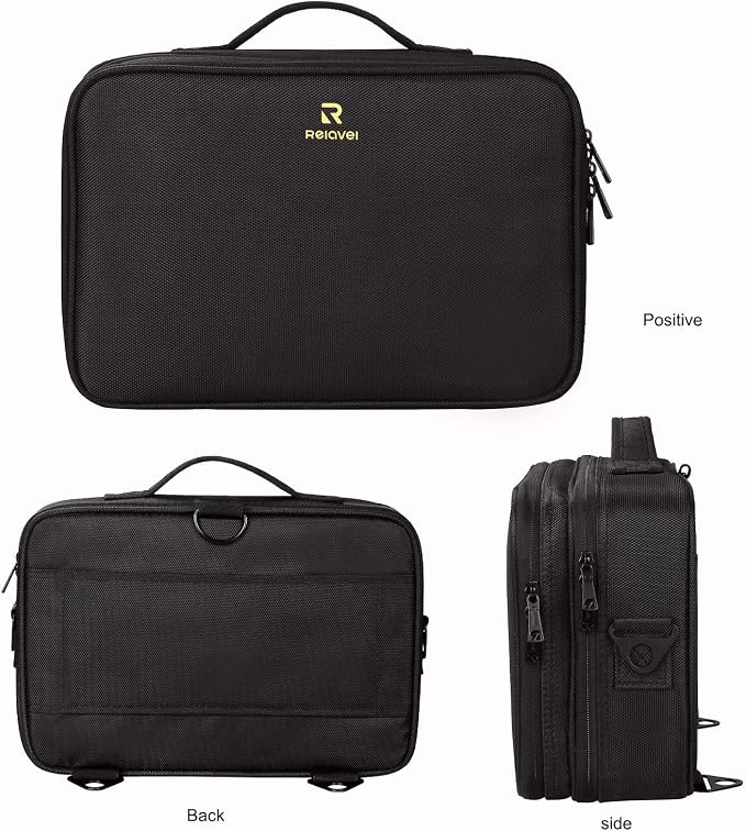 Relavel Makeup Bag Travel Makeup Train Case 13.8 inches Large Cosmetic Case - Image 8
