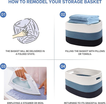 4 Pack Woven Storage Baskets for Organizing - Image 6
