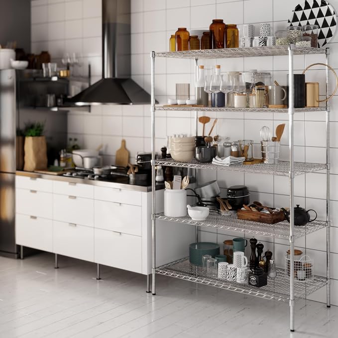 24" Deep x 48" Wide x 74" Height Wire Shelving Kit | 5-Tier | NSF Commercial - Image 8
