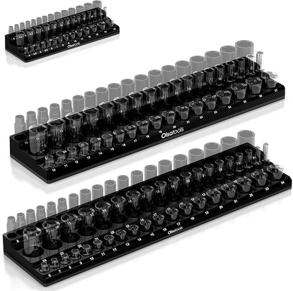 Olsa Tools Magnetic Socket Organizer | 3pc Socket Holder Kit | 1/2-Inch by OlsaTools