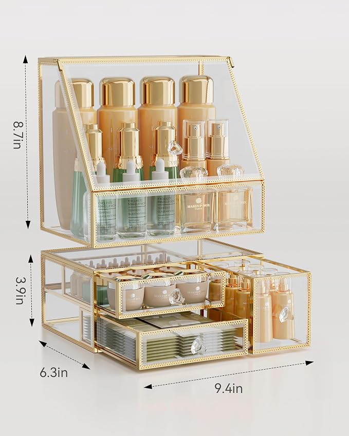 Tempered Glass Makeup Organizer – Clear Vanity Organizer - Image 5