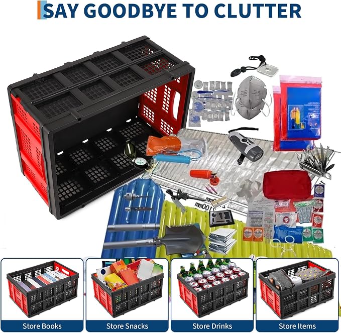 55L Collapsible Crates for Storage, Stackable & Collapsible Milk Crates - Image 4