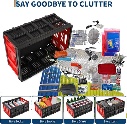 55L Collapsible Crates for Storage, Stackable & Collapsible Milk Crates - Image 4
