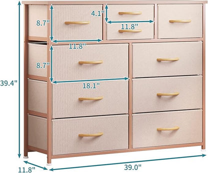 LUMTOK 10 Drawers Dresser with Fabric Bins - Image 3