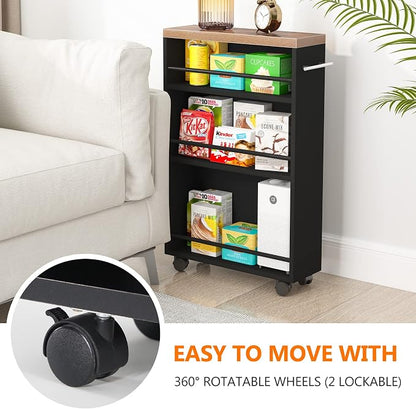 Tribesigns Slim Storage Cart, Rolling Narrow Kitchen Cart on Wheels - Image 2