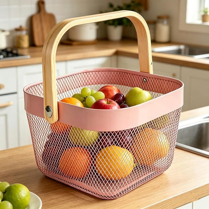 AJIODA Metal Mesh Wire Basket, Small Steel Basket - Image 3