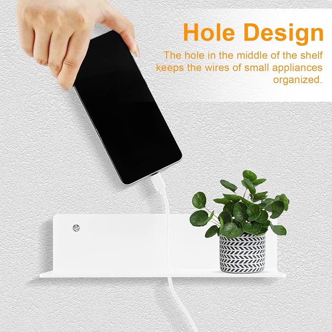 9 Inch Acrylic Floating Shelf No Drill Adhesive Wall Shelf Set of 4 - Image 5