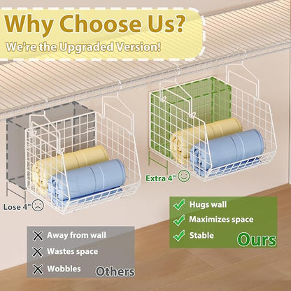 6 Tier Extended Depth Hanging Closet Organizer, Closet Storage Hanging Shelves - Image 4
