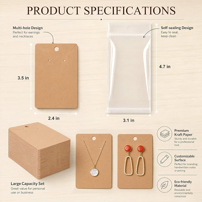 ovsor Works Great 500 Pcs Earring Display Cards - Image 7