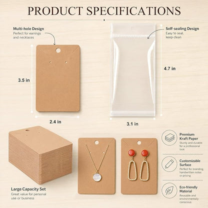 ovsor 150 Pcs Earring & Necklace Display Cards - Image 7
