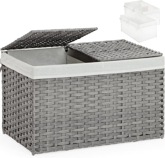 SETVSON Storage Basket with Lid Wicker Baskets by SETVSON