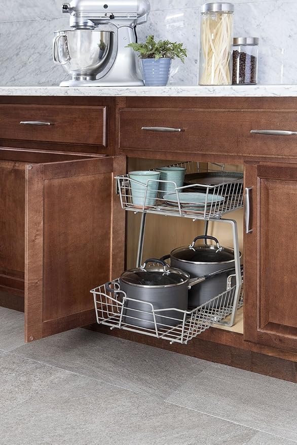 ClosetMaid 14 in. Pull Out Cabinet Organizer, 2 Tier, Heavy Duty, Slide Out - Image 2
