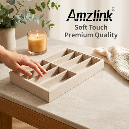 Amzlink® Sunglass Organizer Tray, 8 Slot Velvet Glasses Holder - Image 3