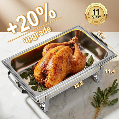 Chafing Dishes for Buffet 4 Pack, 11QT Stainless Steel Food Warmers for Parties - Image 2