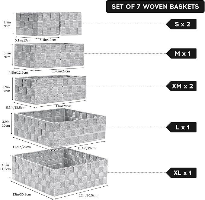 Posprica Small Baskets for Organizing Woven Storage for Shelves, Decorative - Image 8