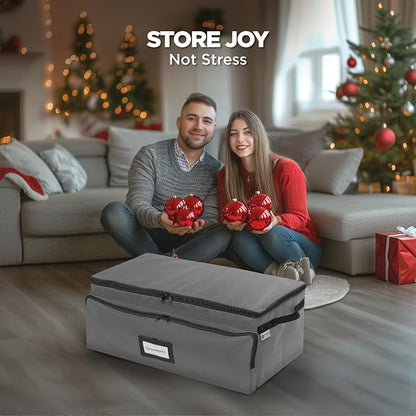 Premium Christmas Ornament Storage Box – Holds up to 72-3” Ornaments + 6 Side - Image 2