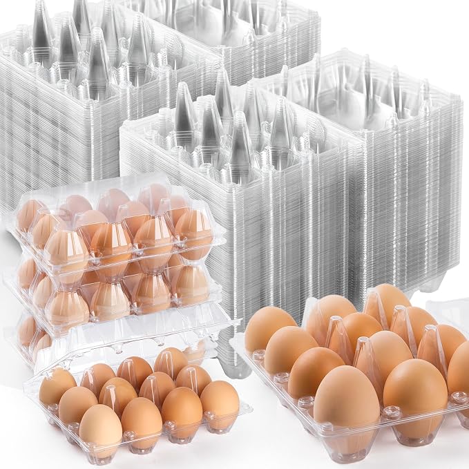 120 Pack Egg Cartons 12 Count, Plastic Egg Cartons Cheap Bulk by APOCHON