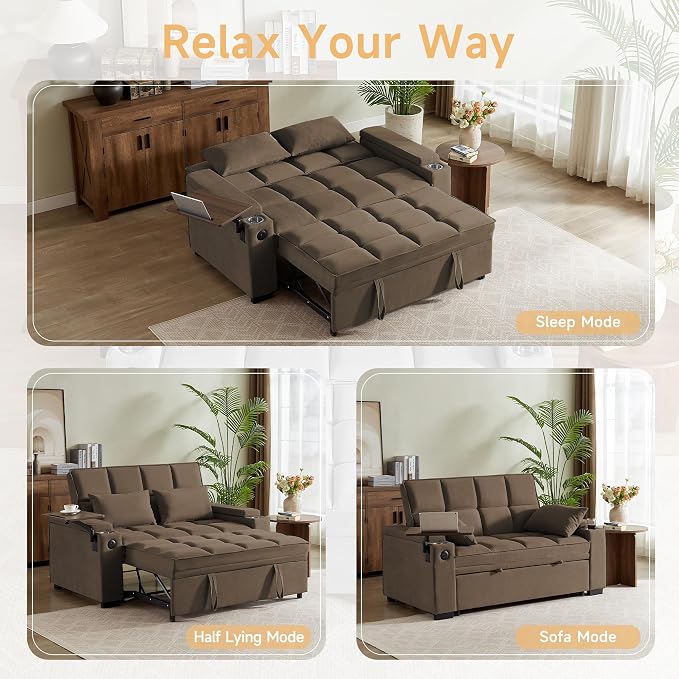 hansones ​66" Multi-Functional Pull-Out Sofa Bed - Image 8