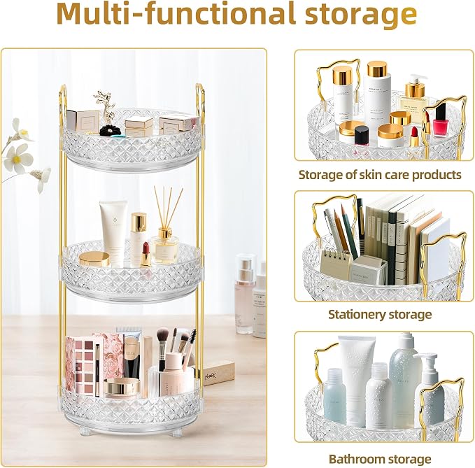 360 Rotating Makeup Organizer for Vanity, Adjustable Perfume Organizer for - Image 7