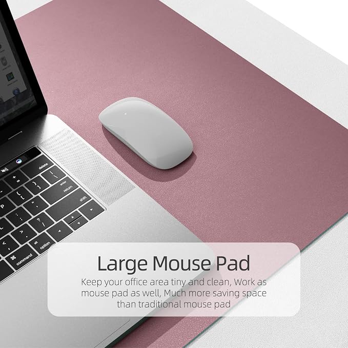 YSAGi Desk Mat, Dual-Sided Desk Pad, 31.5" x 15.7" Laptop Leather Desk Pad - Image 4
