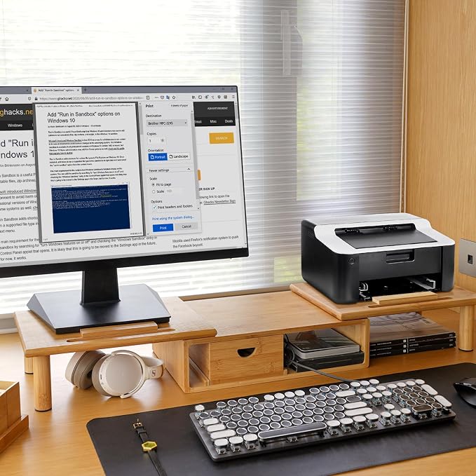 Dual Monitor Stand Riser with Drawer - Image 7