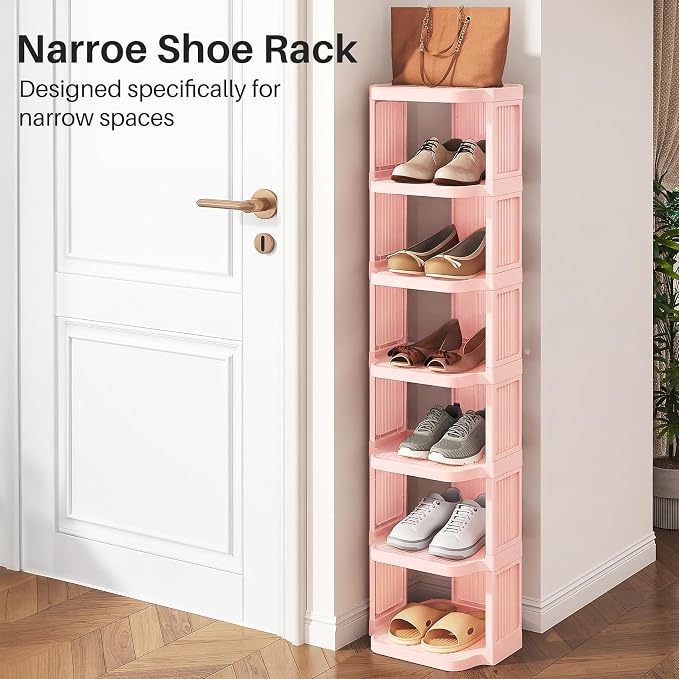 Kitstorack 5-Tier Vertical Plastic Shoe Rack, Freestanding Stackable Shoe - Image 8